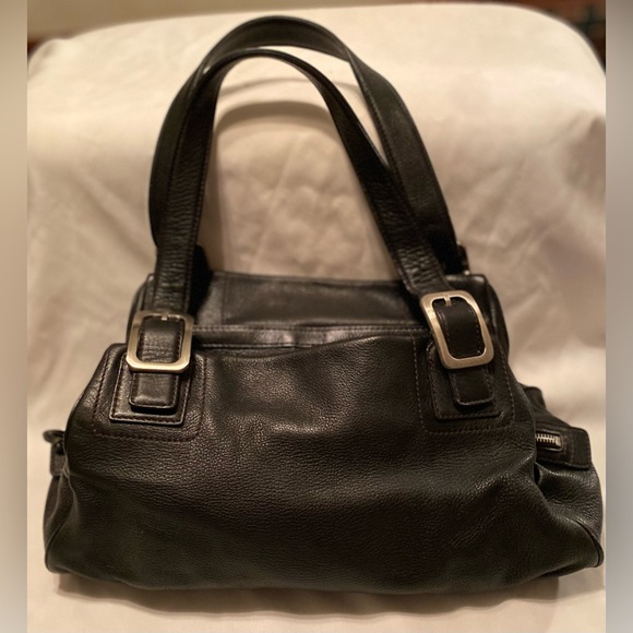Cole Haan Black Pebble Leather Hobo Satchel Bag - Picture 2 of 13